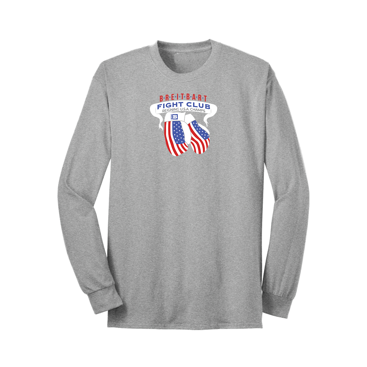 Breitbart Fight Club USA Champs Long Sleeve T-shirt - Grey