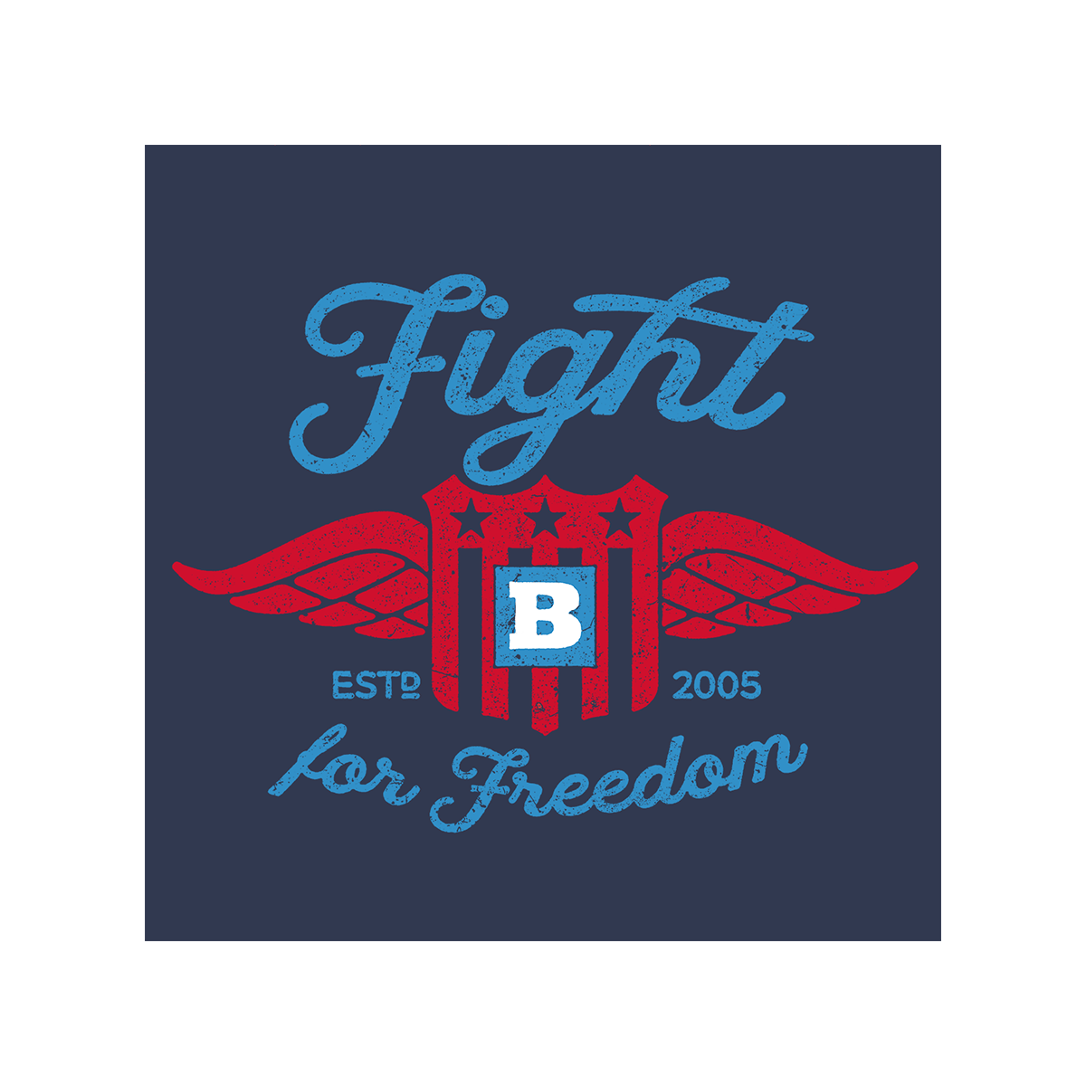 Fight For Freedom Retro Long Sleeve T-Shirt - Navy