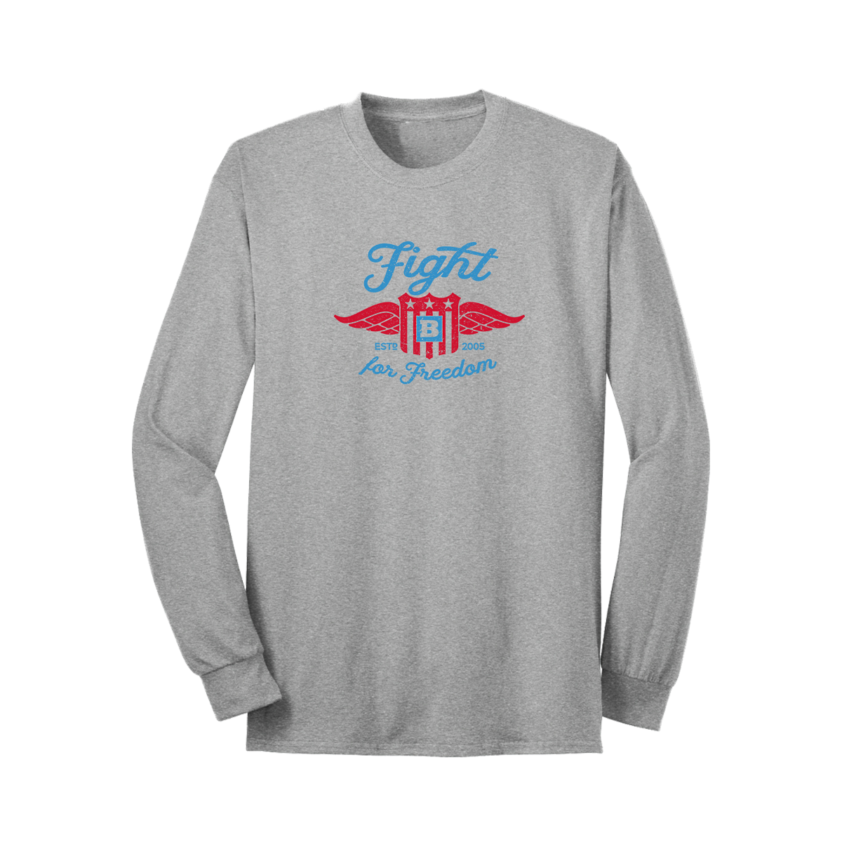 Fight For Freedom Retro Long Sleeve T-Shirt - Grey