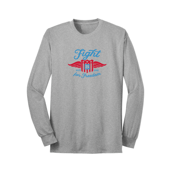 Fight For Freedom Retro Long Sleeve T-Shirt - Grey