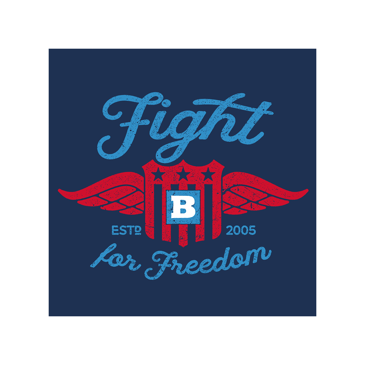 Fight for Freedom Retro T-Shirt - Navy