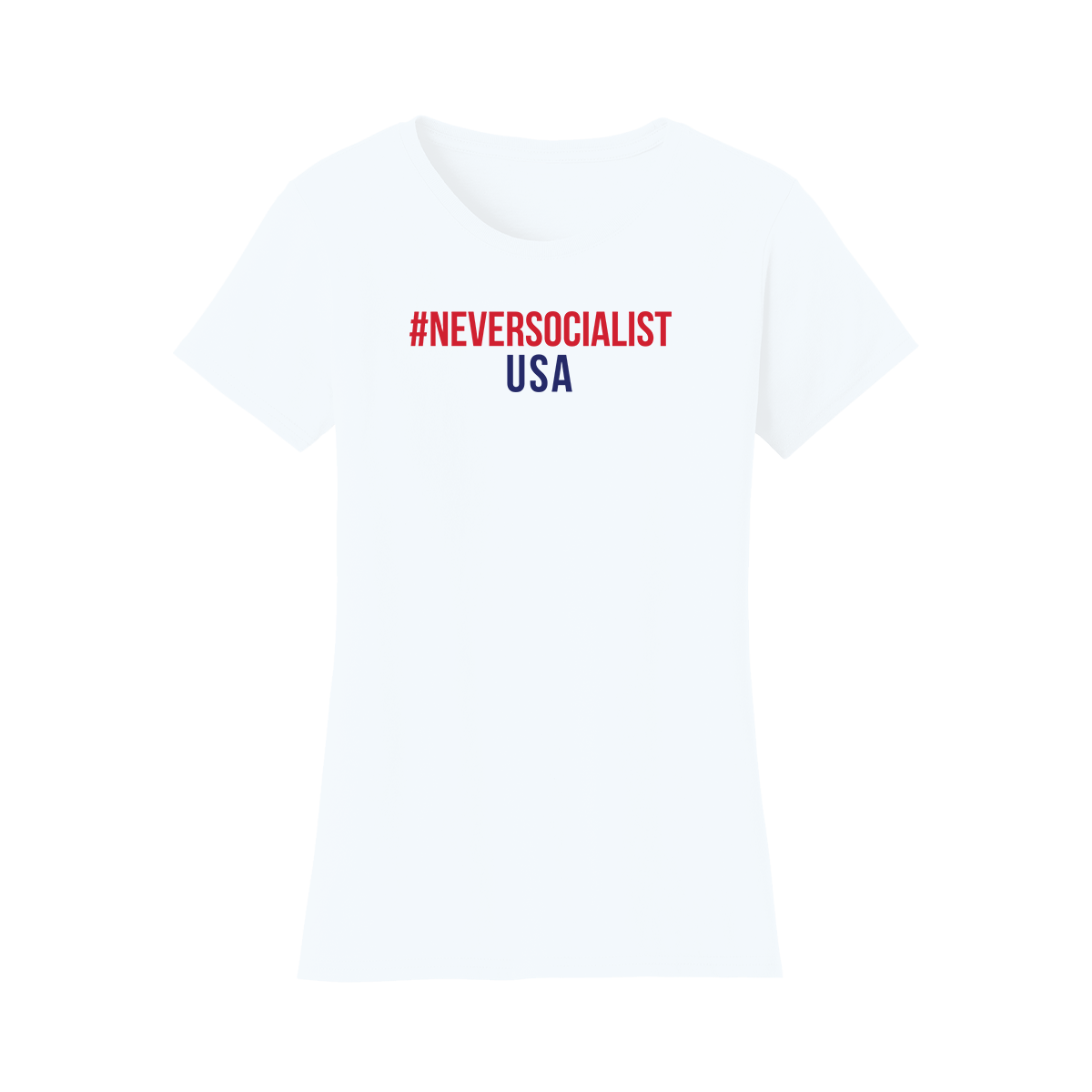 #NeverSocialist Women's USA T-Shirt - White