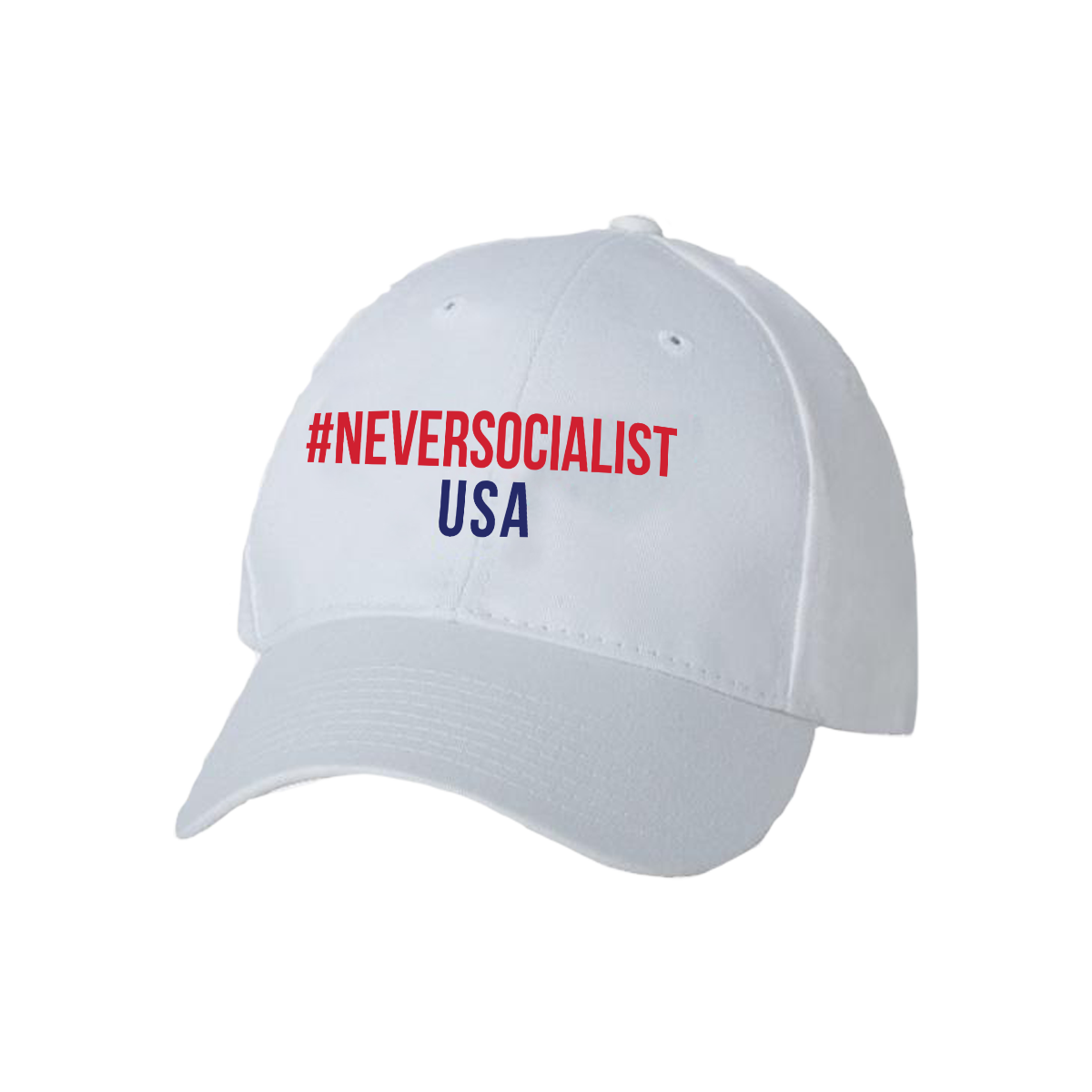 NeverSocialist USA Hat White