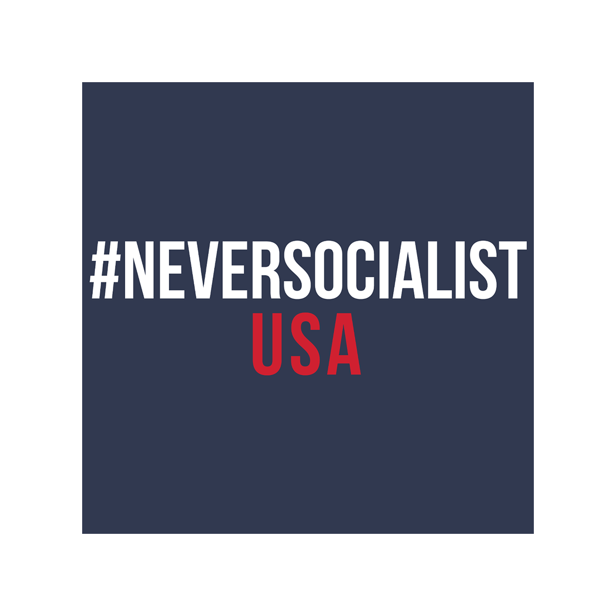 NeverSocialist USA Long Sleeve T Shirt Navy
