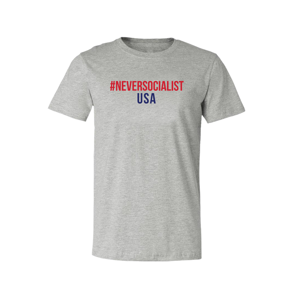 #NeverSocialist USA T-Shirt - Grey