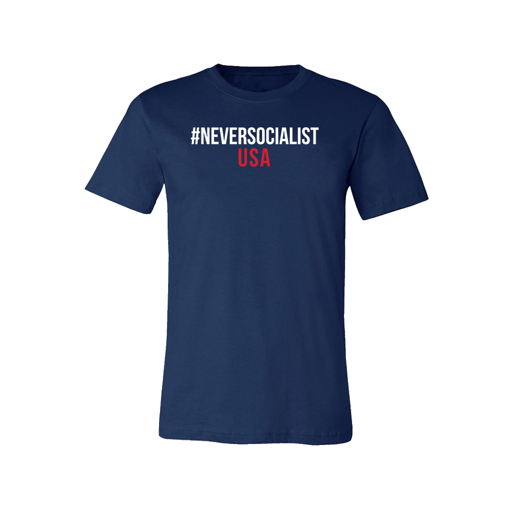 #NeverSocialist USA T-Shirt - Navy