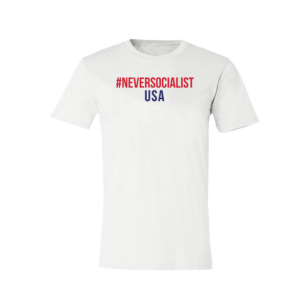 #NeverSocialist USA T-Shirt - White