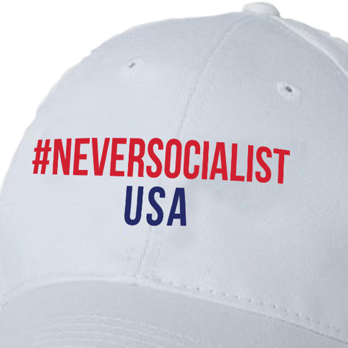 NeverSocialist USA Hat White