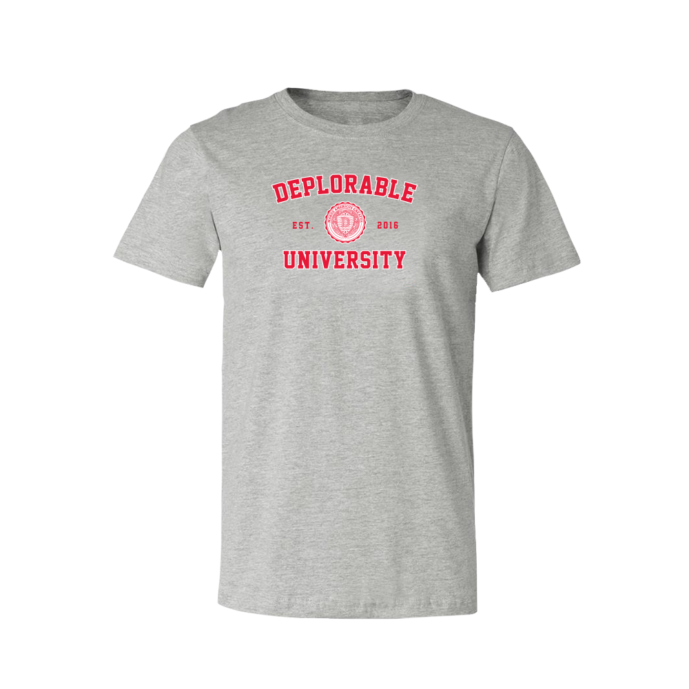 Deplorable University T Shirt Grey