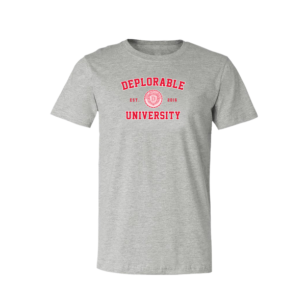 Deplorable University T Shirt Grey
