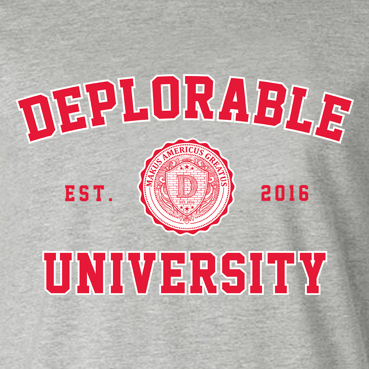 Deplorable University Long Sleeve T-Shirt - Grey