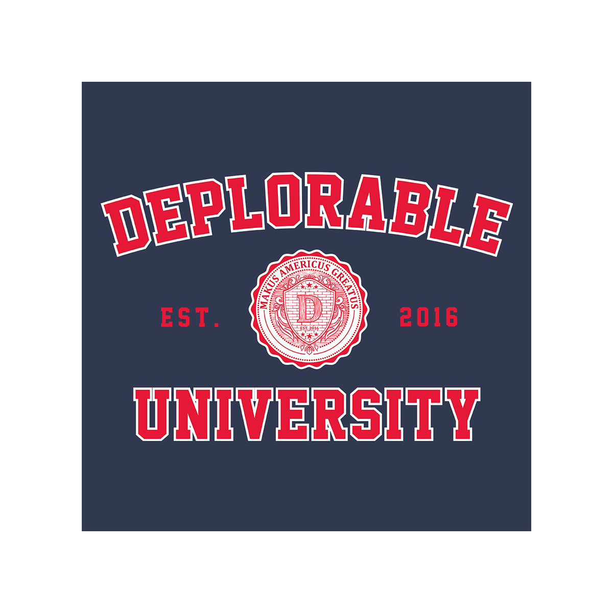 Deplorable University Long Sleeve T-Shirt - Navy
