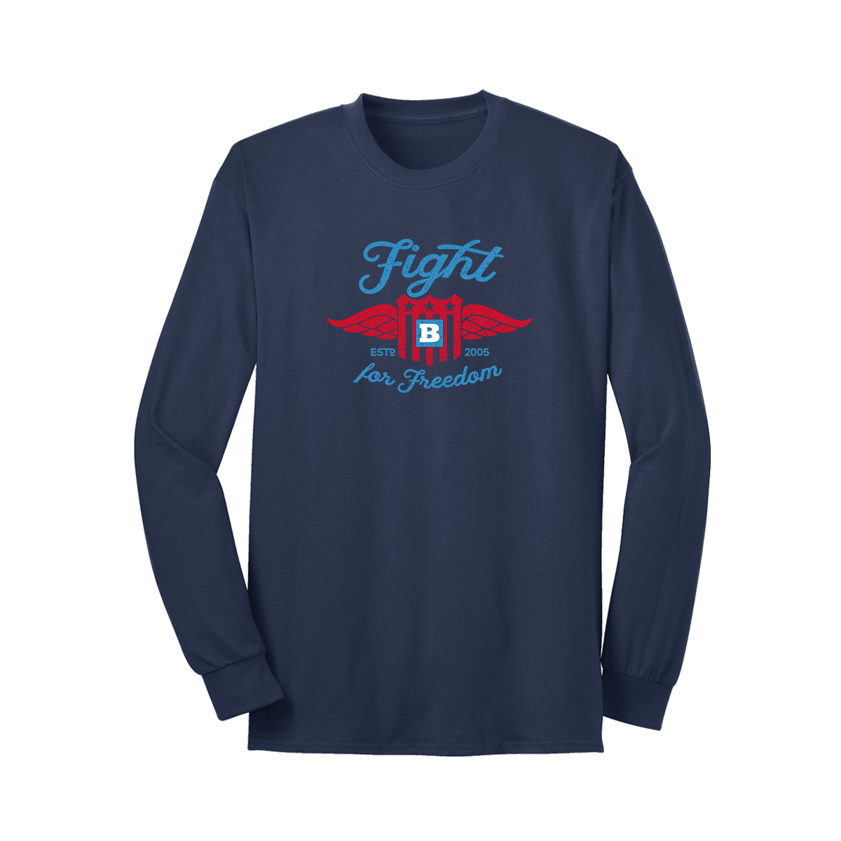 Fight For Freedom Retro Long Sleeve T-Shirt - Navy