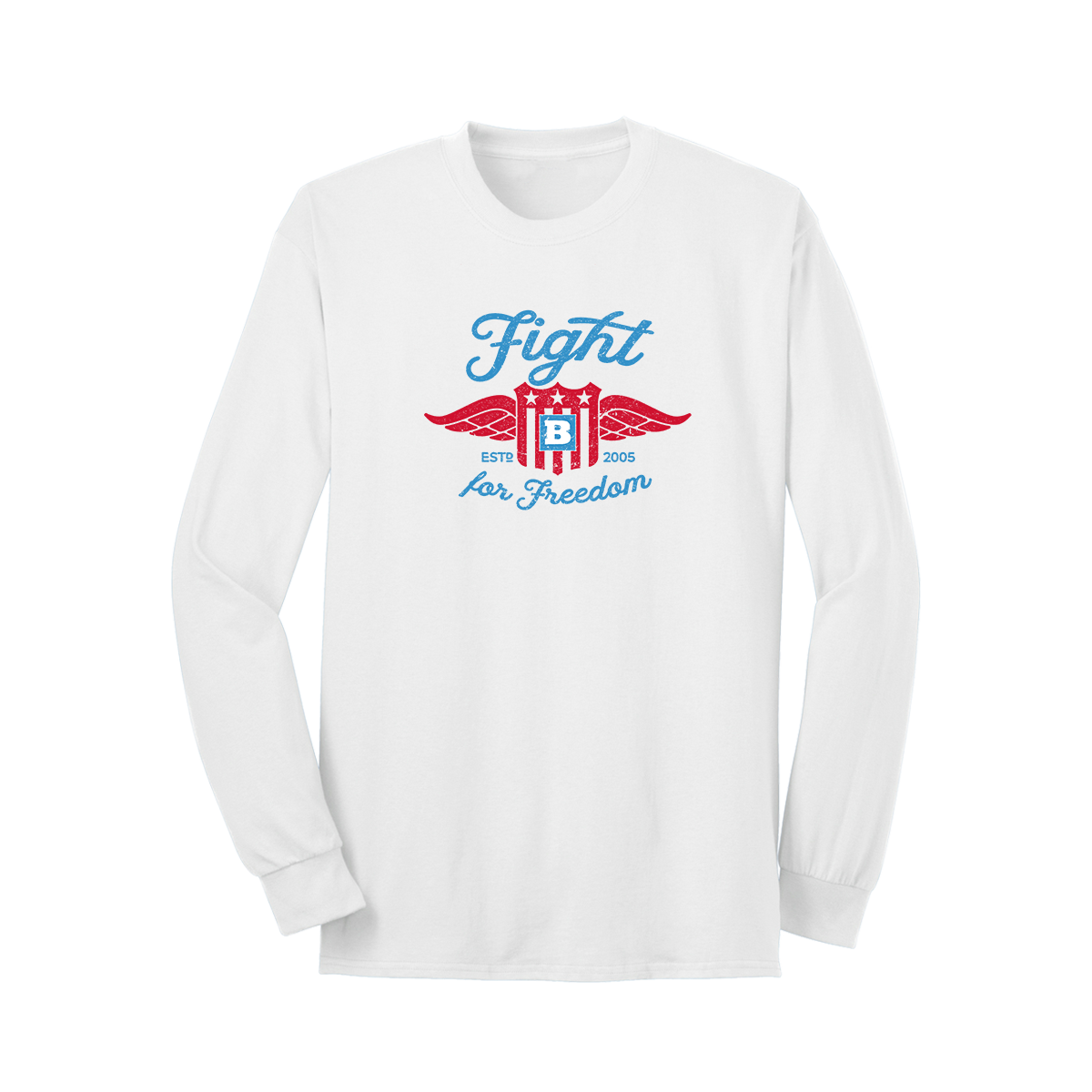 Fight For Freedom Retro Long Sleeve T-Shirt - White