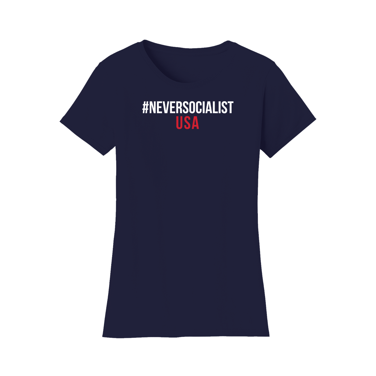 #NeverSocialist Women's USA T-Shirt - Navy