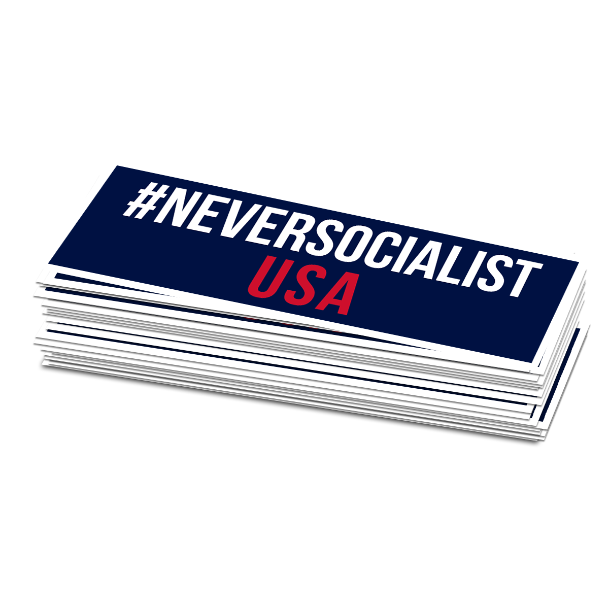 NeverSocialist USA Bumper Sticker Set of 2