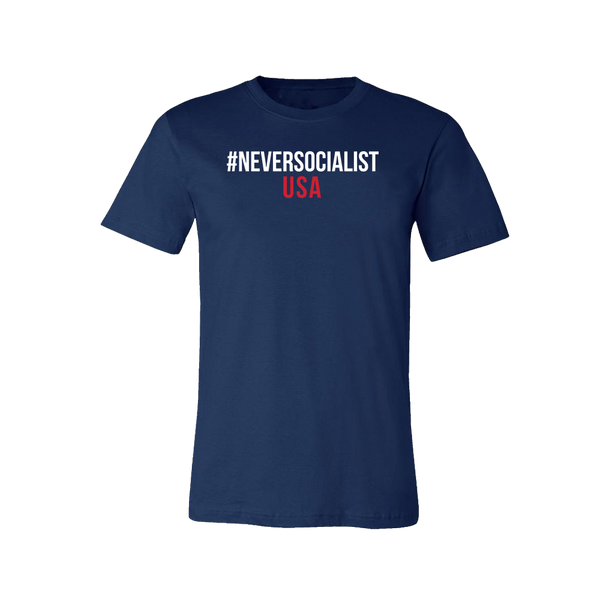 #NeverSocialist USA T-Shirt - Navy