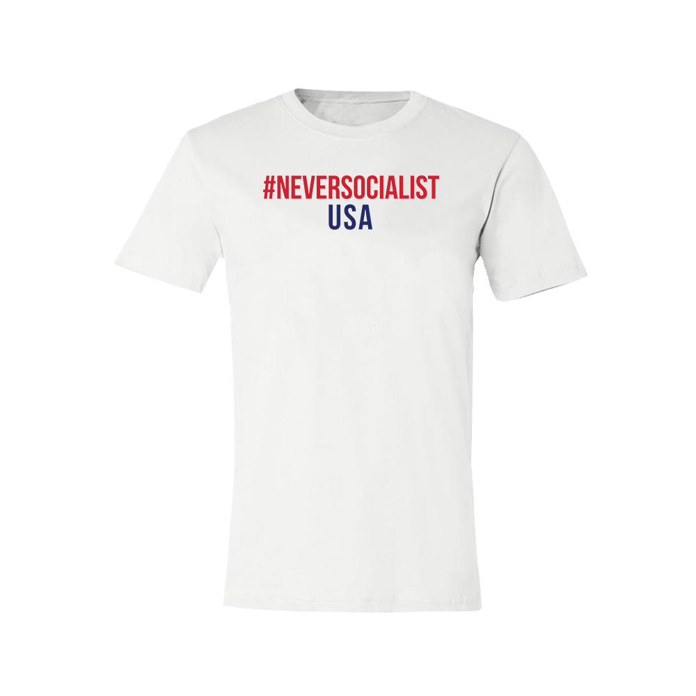 #NeverSocialist USA T-Shirt - White